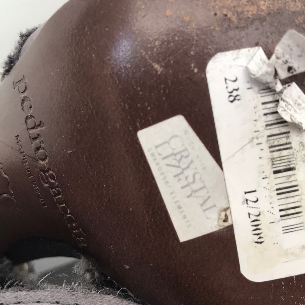 Pedro Garcia silk satin gunmetal heels - Picture 6 of 7